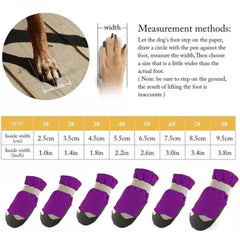 KUTKUT Dog Boots for Small, Medium and Large Dogs | Winter Snow Waterproof Paw Protector |Reflective Straps and Non-Slip Sole Soft & Lightweight Shoes for ShizhTzu, Pug etc (Purple) - kutkuts