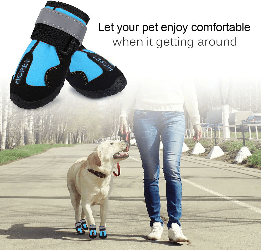 KUTKUT Dog Rain Boots Waterproof Dog Shoes with Reflective
