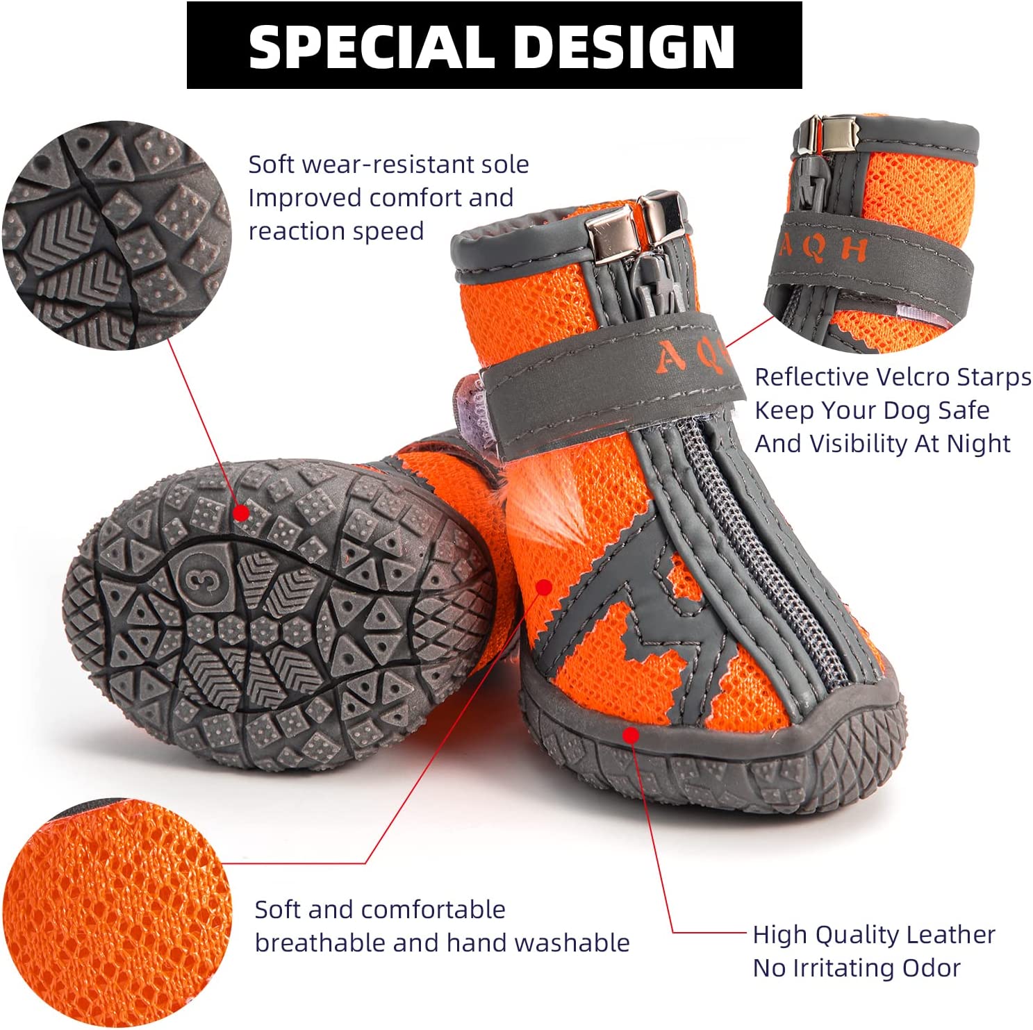 thumbnail image 2 of KOESON Dog Shoes For Hot Pavement, Summer Heat Resistant Dog Boot For 2 of 14