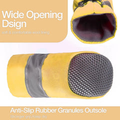 KUTKUT Washable Dog Boots Paw Protector for Hot Pavement | Pack of 4pcs Anti-Slip Dog Shoes with Reflective Straps for Small Breed Dogs (Yellow) - kutkutstyle