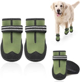 KUTKUT Waterproof Dog Booties for Hot Pavement Dogs Shoes Heat Protection Paw Breathable Non-Slip Rain Shoes Adjustable Reflective Straps for Small Medium Large Dogs 4PCS - kutkutstyle