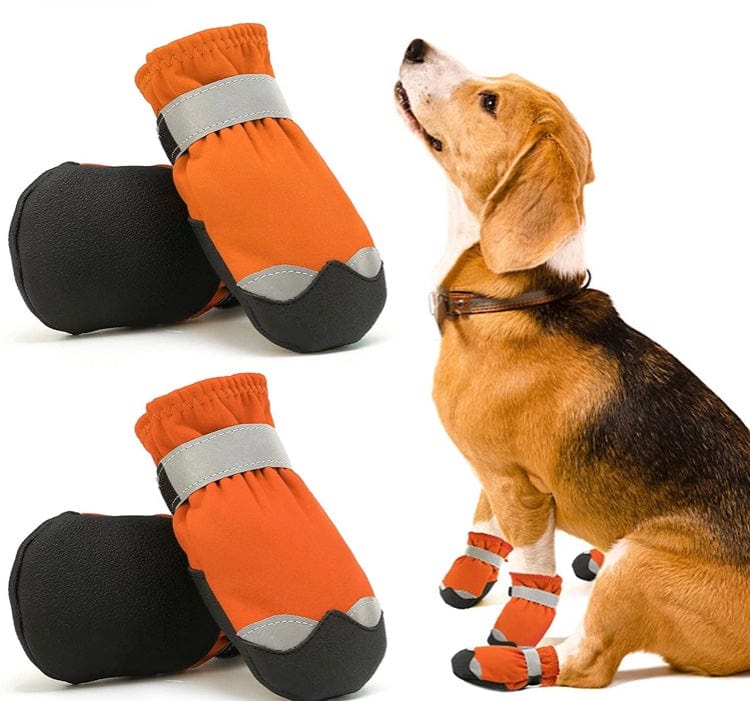 KUTKUT Waterproof Dog Boots for Small Dogs | Anti Skid Paw Protector For Hot Summer For Maltese, Yorkie, Shih Tzu etc. | Pet Shoes with Reflective Straps & Non-Slip Sole | Soft & Lightweight Dog Shoes-dog shoes-kutkutstyle