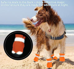 KUTKUT Waterproof Dog Boots for Small Dogs | Anti Skid Paw Protector For Hot Summer For Maltese, Yorkie, Shih Tzu etc. | Pet Shoes with Reflective Straps & Non-Slip Sole | Soft & Lightweight 