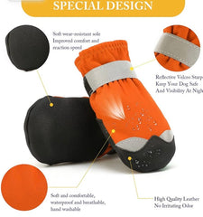 KUTKUT Waterproof Dog Boots for Small Dogs | Anti Skid Paw Protector For Hot Summer For Maltese, Yorkie, Shih Tzu etc. | Pet Shoes with Reflective Straps & Non-Slip Sole | Soft & Lightweight 