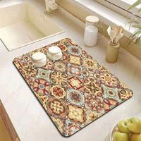 EZYHOME Dish Drying Mat for Kitchen Counter, Heat Resistant Drainer Mats with Non-slip Rubber Backed, Hide Stain Kitchen Super Absorbent Draining Mat, Easy to Clean Dish Rack Pad - kutkutstyl
