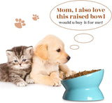 KUTKUT Cat Small Dog Porcelain Raised Food Bowl 6", Elevated Tilted Cat Bowl, Raised Cat Bowls for Adult Cats or Dogs, Ceramic Pet Food Water Dish (Capacity: 150 gm) - kutkutstyle