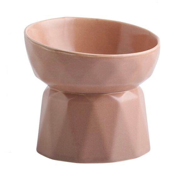 KUTKUT Ceramic Cat Bowl Anti Vomiting, Raised-Cat Food or Water Bowl for Cats & Small Dogs, Ceramic Food Bowl for Protecting Spine, Backflow Prevention Dishwasher Safe (Khaki)……-feeding essentials-kutkutstyle