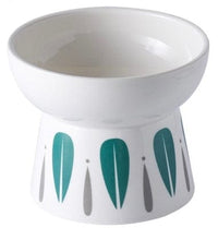 KUTKUT Ceramic Cat & Dog Food Or Water Bowl, Raised Cat Feeder Dishes with Stand, Elevated Pet Food Bowl for Small Dogs and Cats, Backflow Prevention, Anti Vomiting & Reduce Neck Burden - kut