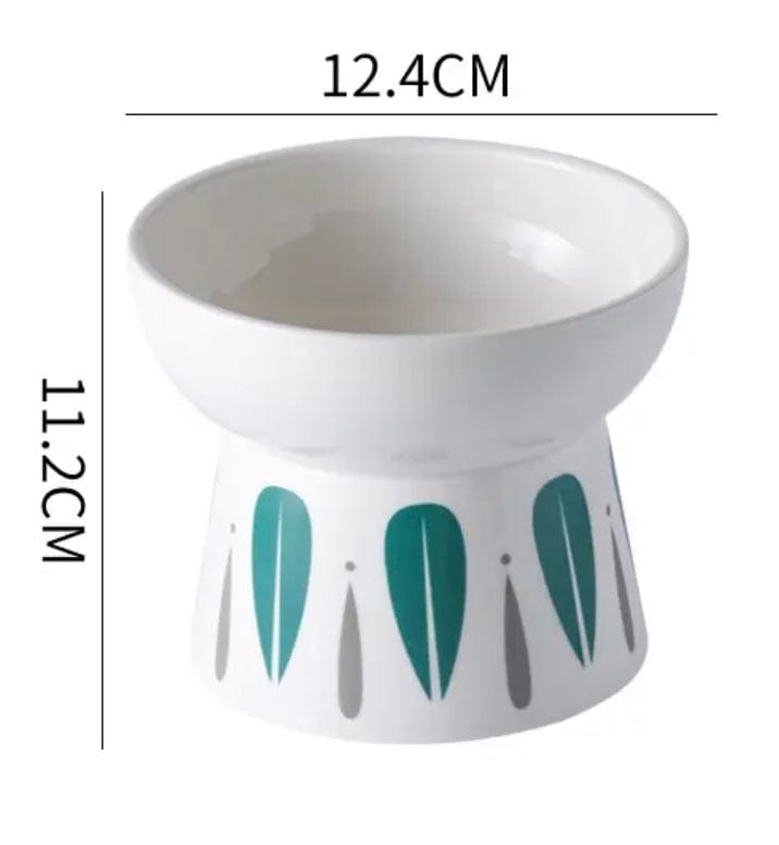 KUTKUT Ceramic Cat & Dog Food Or Water Bowl, Raised Cat Feeder Dishes with Stand, Elevated Pet Food Bowl for Small Dogs and Cats, Backflow Prevention, Anti Vomiting & Reduce Neck Burden - kut