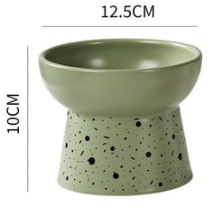 KUTKUT Ceramic Cat Dog Food Or Water Bowl, Raised Cat Feeder Dishes with Stand, Elevated Pet Food Bowl for Small Dogs and Cats, Stress Free Backflow Prevention & Anti Vomiting - kutkutstyle