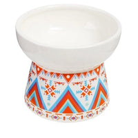 KUTKUT Ceramic Cat Food Or Water Bowl, Raised Cat Feeder Dishes with Stand, Elevated Pet Food Bowl for Cats and Small Dogs, Stress Free Backflow Prevention, Anti Vomiting & Reduce Neck Burden