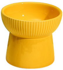 KUTKUT Ceramic Cat Food Or Water Bowl, Raised Cat Feeder Dishes with Stand, Elevated Pet Food Bowl for Cats and Small Dogs, Stress Free Backflow Prevention, Anti Vomiting & Reduce Neck Burden