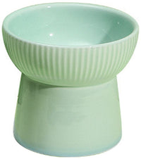 KUTKUT Ceramic Cat Food Or Water Bowl,Raised Cat Feeder Dishes with Stand, Elevated Pet Food Bowl for Cats & Small Dogs,Stress Free Backflow Prevention, Anti Vomiting & Reduce Neck Burden(Min
