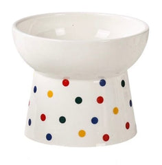 KUTKUT Ceramic Cat Food Or Water Bowl, Raised Small Dog Feeder Dishes with Stand, Elevated Pet Food Bowl for Cats and Small Dogs, Stress Free Backflow Prevention, Anti Vomiting & Reduce Neck 