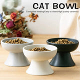 KUTKUT Ceramic Cat & Small Dog Bowls, Elevated Food or Water Bowls, Stress Free, Backflow Prevention, Suitable for Small Pets, Dishwasher and Microwave Safe (Grey) - kutkutstyle