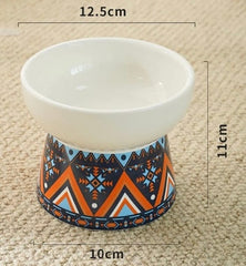 KUTKUT Ceramic Cat Small Dogs Food Or Water Bowl, Raised Cat Feeder Dishes with Stand, Elevated Pet Food Bowl, Stress Free Backflow Prevention, Anti Vomiting & Reduce Neck Burden… - kutkuts