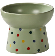 KUTKUT Ceramic Cat & Small Dogs Food Or Water Bowl, Raised Cat Feeder Dishes with Stand, Elevated Pet Food Bowl, Stress Free Backflow Prevention, Anti Vomiting & Reduce Neck Burden - kutkutst