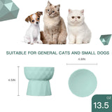 KUTKUT Ceramic Eelevated Anti Vomiting Pet Food Bowl (Pack of 1 (Oval Mint Green)) - kutkutstyle