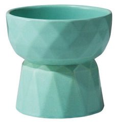 KUTKUT Ceramic Eelevated Anti Vomiting Pet Food Bowl (Pack of 1 (Oval Mint Green)) - kutkutstyle
