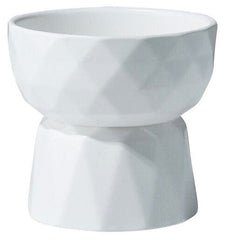 KUTKUT Ceramic Eelevated Anti Vomiting Pet Food Bowl (Pack of 1 (Oval White)) - kutkutstyle