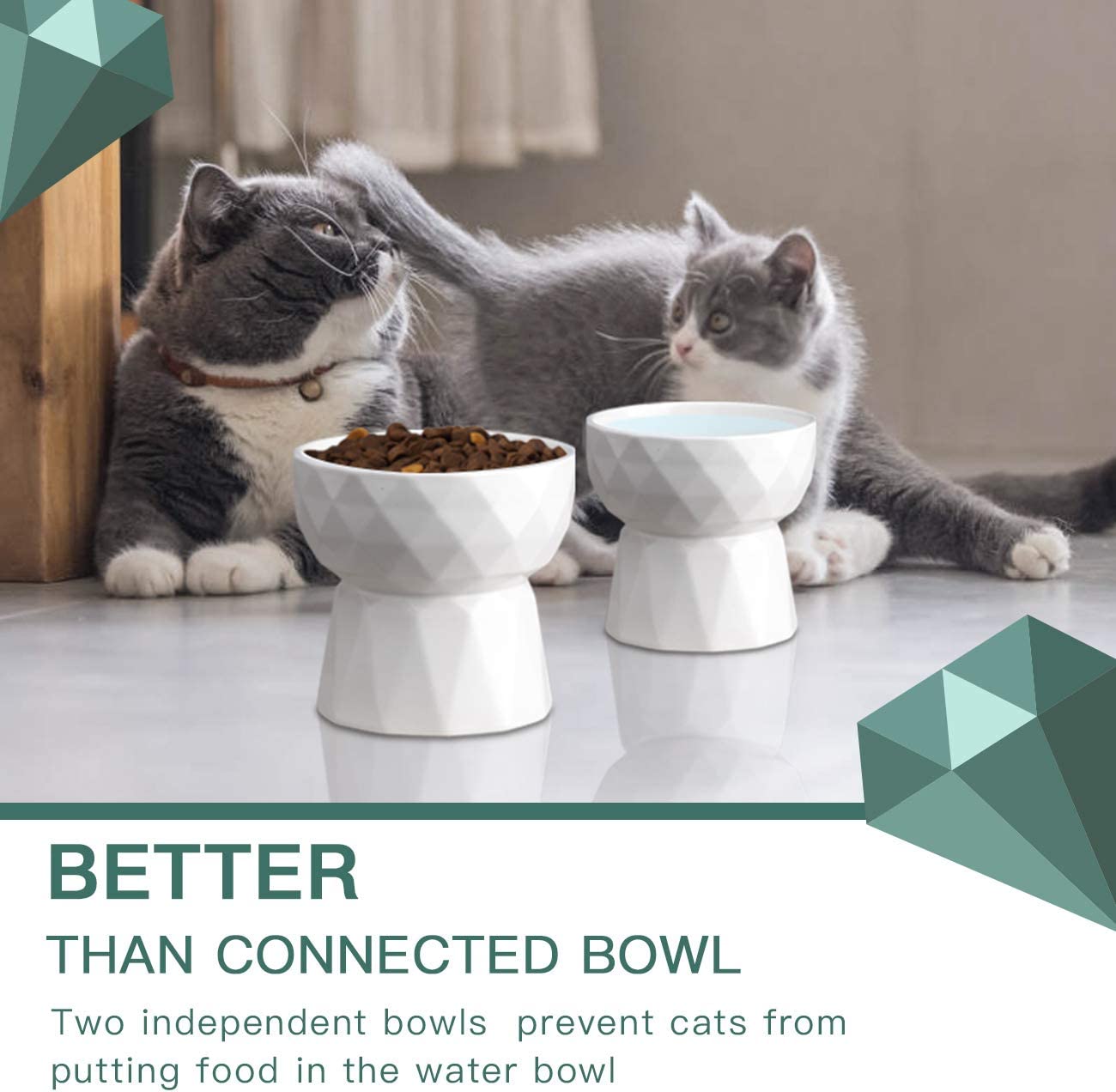 KUTKUT Ceramic Eelevated Anti Vomiting Pet Food Bowl (Pack of 1 (Oval White))-feeding essentials-kutkutstyle