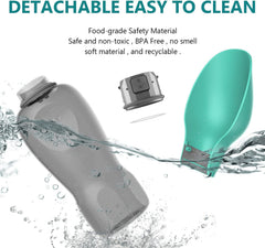 KUTKUT Dog Water Bottle, Portable Dog Water Bottle, Dog Water Dispenser with Leak-Proof Design for Dog Walking, Hiking and Traveling BPA-Free Materials (Green 800 ml) - kutkutstyle