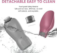 KUTKUT Dog Water Bottle, Portable Dog Water Bottle, Dog Water Dispenser with Leak-Proof Design for Dog Walking, Hiking and Traveling BPA-Free Materials (Pink, 800 ml) - kutkutstyle