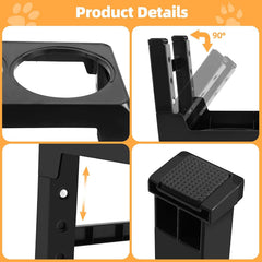 KUTKUT Elevated Dog Food Bowls 4 Height Adjustable Raised Dog Bowl with 2 Stainless Steel Dog Food Bowls Non-Slip Dog Bowl Stand Adjusts to 3.1", 8.6", 10.2", 11.8" for Small Medium Large Dog