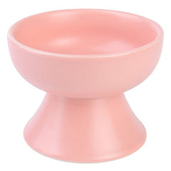 KUTKUT Raised Cat Food Bowl, Elevated Cat Bowl, Anti-Vomit Cat Food Bowl for Indoor Cats - Ceramic Cat Feeder, Whisker-Friendly, Cat Dish Feeding, Whisker Fatigue Cat Food Dish(Pink)-feeding essentials-kutkutstyle