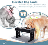 KUTKUT Raised Dog Bowl for Small, Medium & Large Sized Dog, Growing Puppies, 3 Adjustable Height 3"/7.3"/11.2" Elevated Dog Bowls Stand with 2 Stainless Steel Dog Food Bowls…-feeding essentials-kutkutstyle