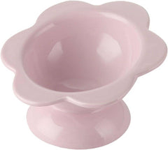 KUTKUT Ceramic Raised Cat Bowl Cute Flower Raised Cat Food Bowl Elevated Cat Bowl Tilted Dog Bowl Cat Dishes for Anti Vomiting Protecting Spine (Capacity: 200ML) - kutkutstyle