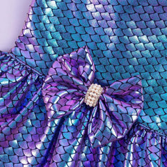 KUTKUT Festival Cute Small Girl Dog & Cat Dress, Mermaid Look Party Princess Dress for Small Dogs Cat Girl Puppy Kitten, Ribbon Bow Dress for ToyPom, Maltese, Yorkii, Papillon - kutkutstyle
