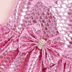 KUTKUT Festival Cute Small Girl Dog & Cat Dress, Mermaid Pattern Party Princess Dress for Small Dogs Cat Girl Puppy Kitten, Ribbon Bow Dress for ToyPom, Maltese, Yorkii, Papillon - kutkutstyl