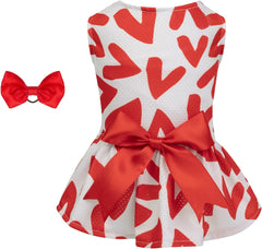 KUTKUT Small Dog Cat Girl Dress, Lightweight Breathable Frock for Small Dogs Cat Girl Puppy Kitten, Ribbon Bow Skirt Dress for Shihtzu, ToyPoo, Pekingese, Lhasa Apso etc - kutkutstyle