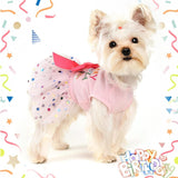 KUTKUT Small Dog Dress Birthday Clothes for Small Dogs & Cats &  Polka Colorful Print Mesh Girl Dog Dress &  Summer Tutu Princess Pet Puppy Clothing - kutkutstyle