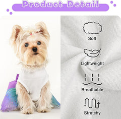 KUTKUT Small Girl Dog Dress &  Gradient Sequin Mesh Dress Dog Outfit &  Summer Tutu Small Dog Dresses &  Cat Apparel &  Cute Pet Puppy Clothing Doggie Outfits - kutkutstyle