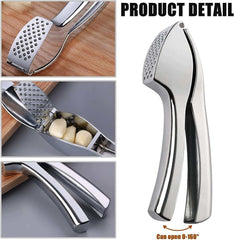 EZYHOME Garlic Press Mincer Squeezer with Big Size Basket Professional Garlic Squeezer, Heavy Duty Rust Proof Garlic Chopper, Mashed Garlic Puree Maker Easy to Clean, Dishwasher Safe - kutkut