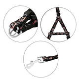 KUTKUT Adjustable Soft Cute Step-in | No-Pull & No-Choke | Small Puppy Girl Boy Dog Harness and Leash Set (Black, Size: S, Adjustable Chest:31-46 cm) - kutkutstyle