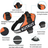 KUTKUT 2022 Dog Harness, No-Pull Pet Harness Adjustable Soft Padded Dog Vest, Reflective No-Choke Pet Oxford Vest with Easy Control Handle for Small Dogs - kutkutstyle