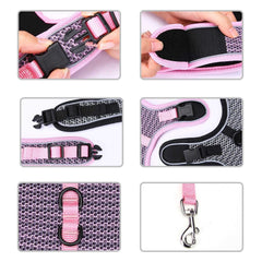 KUTKUT 2022 Newewst Style Breathable Dog Cat Harness and Leash Set Escape Proof - Reflective Vest Harness for Kitten Small Medium Large Dogs with Durable Leash for Outdoor Walking Training - 