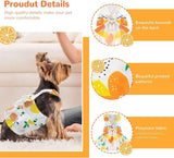 KUTKUT 2Pcs Small Dog Bowknot Harness Dress, Straberries & Floral Pattern Girl Dog Dresses Cute Puppy Pet Doggy Breathable Princess Dress for King Charles, French Bulldog etc - kutkutstyle