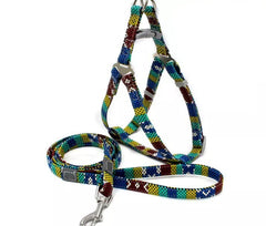 KUTKUT Adjustable & Breathable Harness and Leash Set | No Choke No Pull Canvas Print, Escape-Proof Harness for Small Dogs/Cats - kutkutstyle