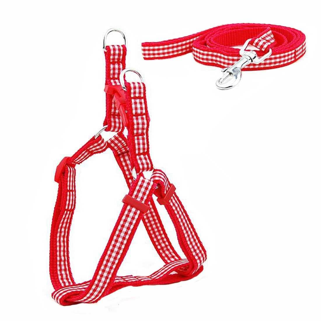 KUTKUT Adjustable | Checkered Print Heavy Duty | No Pull Pet Back Clip Halter Harness and Leash for Puppies - kutkutstyle