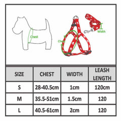 KUTKUT Adjustable & Comfortable Paw Print Heavy Duty No Pull Pet Back Clip Harness and Leash, Anti-Choke Step in Perfect for Walking for Medium -Large Dogs - kutkutstyle