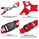 KUTKUT Adjustable | Cute Paws Print Heavy Duty | No Pull Pet Back Clip Halter Harness and Leash for Puppies-Harness-kutkutstyle