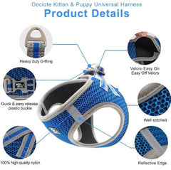 KUTKUT Adjustable Dog Harness, No Pull Pet Harnesses for Puppy, Adjustable, Reflective, Breathable and Soft Mesh Padded Step-in Vest & Leash Set - kutkutstyle
