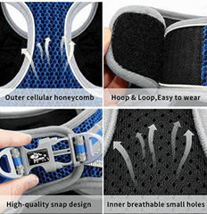 KUTKUT Adjustable Dog Harness, No Pull Pet Harnesses for Puppy, Adjustable, Reflective, Breathable and Soft Mesh Padded Step-in Vest & Leash Set - kutkutstyle
