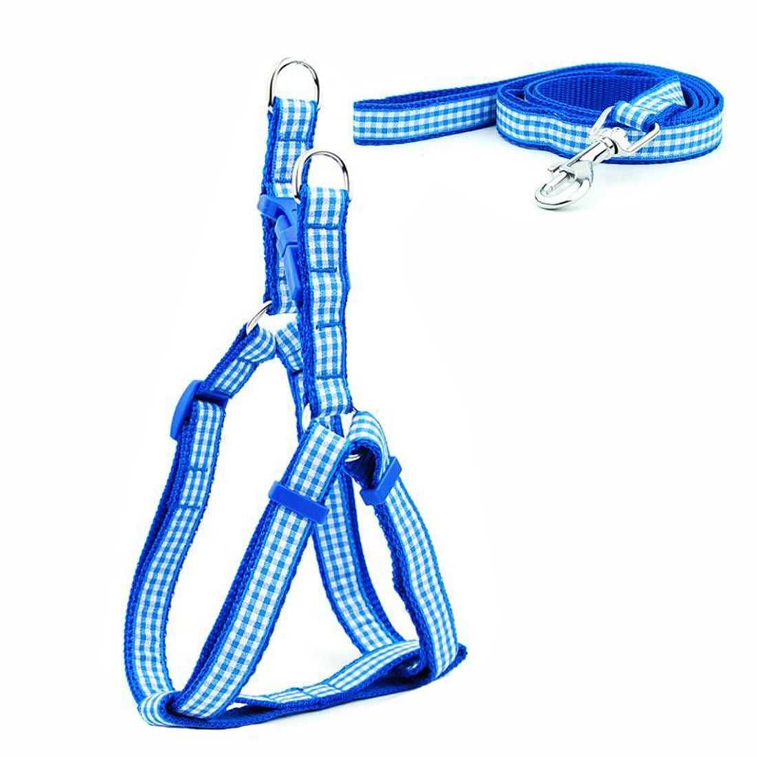 KUTKUT Adjustable Halter Harness and Leash | Checkered Print Heavy Duty No Pull Pet Back Harness for Puppy - kutkutstyle