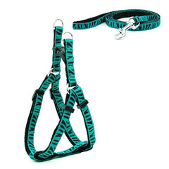 KUTKUT Adjustable Halter Harness and Leash | Zebra Stripe Print Heavy Duty No Pull Pet Back Harness for Puppy - kutkutstyle