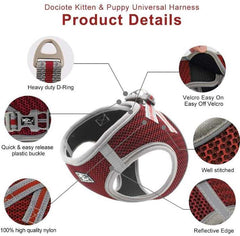 KUTKUT Adjustable Latest Vest Harnesses and Leash in with Soft Mesh Padded, Reflective, Breathable Set for Puppy - kutkutstyle